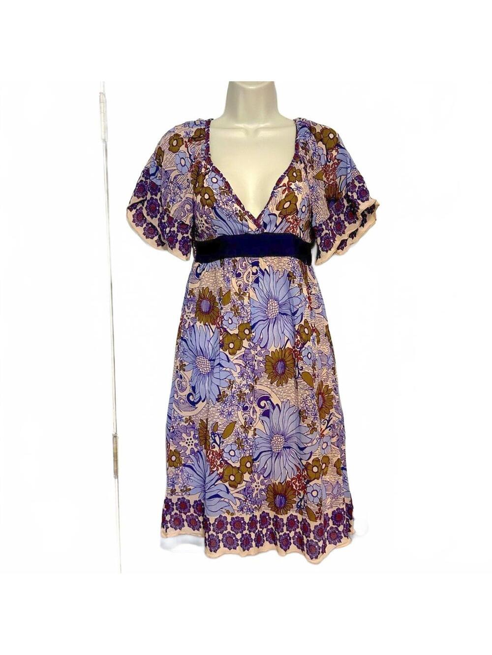 dElia*S Purple Floral Boho Fairy Short Sleeve Dress | Size Small